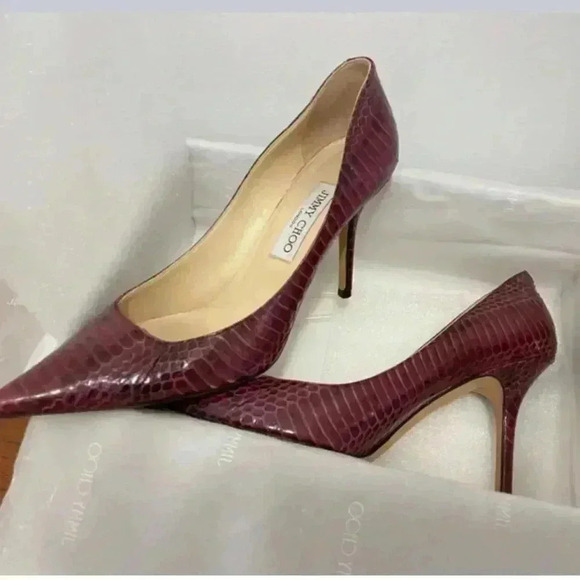 Jimmy Choo Shoes - Jimmy Choo Anouk 120 Snakeskin Python Embossed Stiletto Heel Size 10 l 40